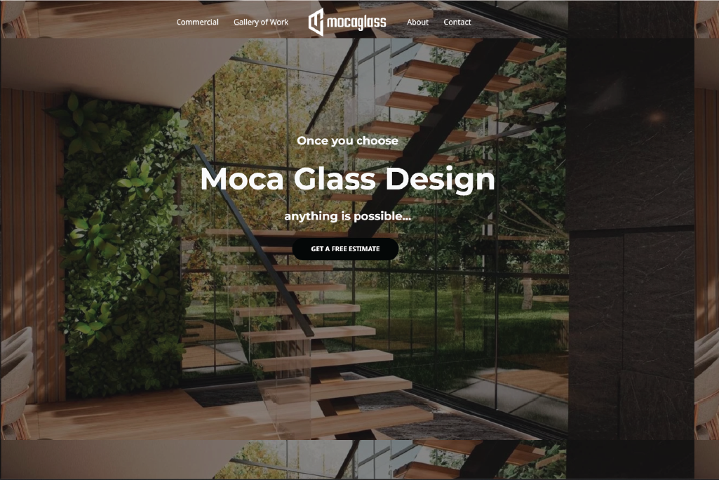 Moca Glass Design glass company website design